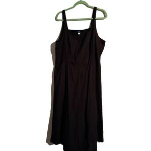 NWT OLD NAVY Black XXL Linen Blend Dress Casual Resort Minimalist Capsule